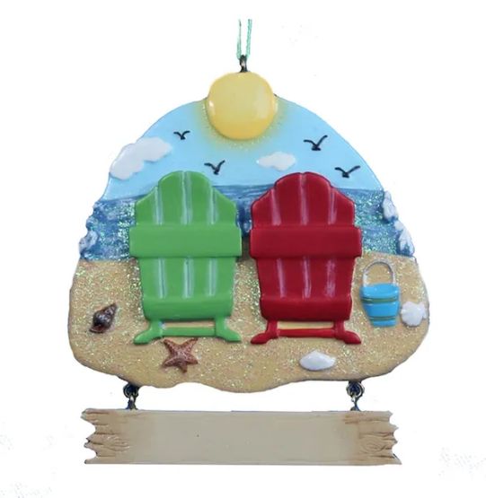 Resin Beach Chairs Ornament for Personalization
