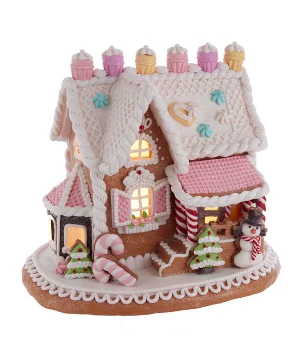 9&quot; Battery-Operated LED Gingerbread Cake House