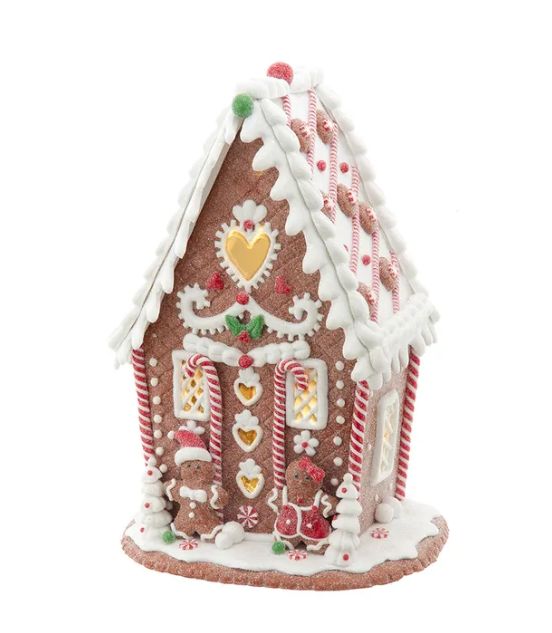 7.87&quot; Battery Operated LED Gingerbread House With Heart