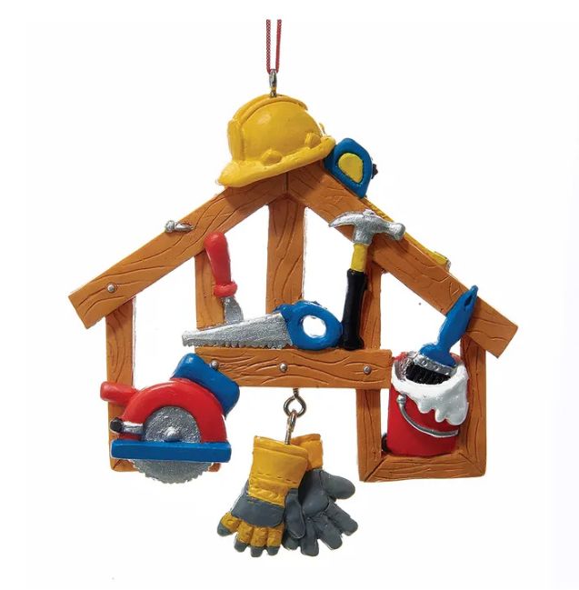 Construction Tools Hanging Ornament For Personalization