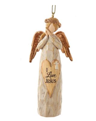 &quot;I Love Jesus&quot; Angel Ornament