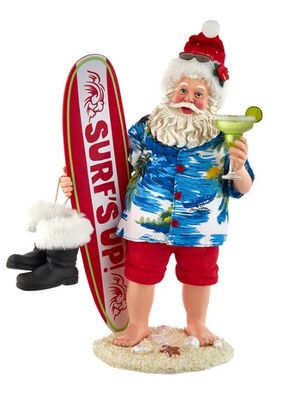 11&quot; Fabriché™ Beach Santa With Surfboard