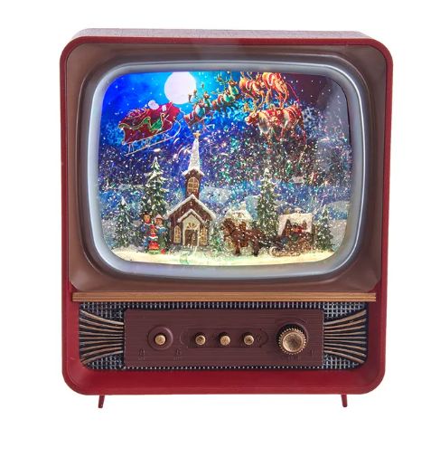 Battery Operated Musical Water Santa TV Lantern