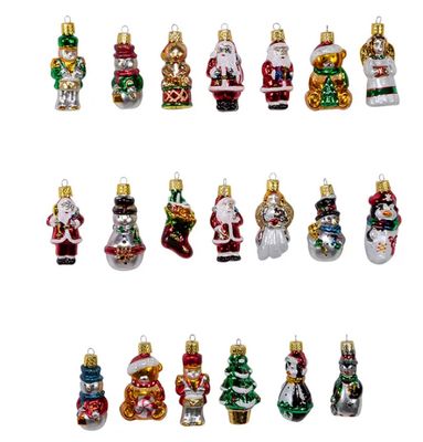 2&quot;-2.5&quot; Petite Treasures Medallion Collection Glass Ornaments, 20-Piece Box