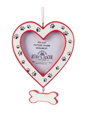 Heart Picture Frame With Dog Paws Ornament For Personalization