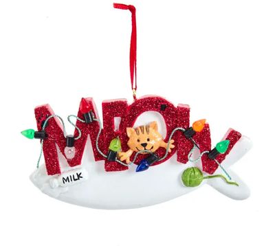 &quot;Meow&quot; Cat Ornament For Personalization