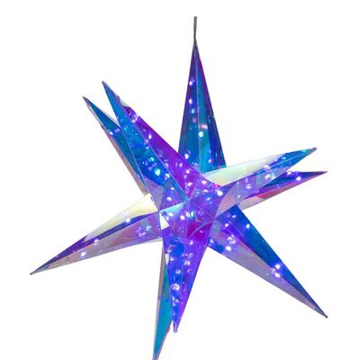 17.75&quot; 60-Light Multifunction RGB LED Holographic Foldable Starburst With Remote