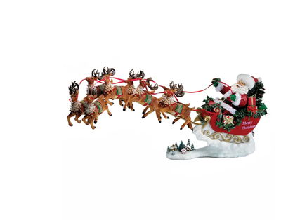 24&quot; Fabriché™ Musical Santa With 8 Reindeer, 2-Piece Set