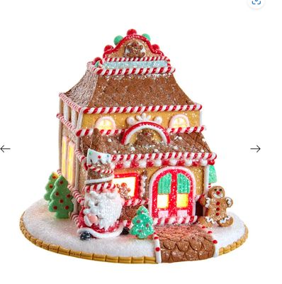 7.5&quot; Pre-Lit Gingerbread Shop
