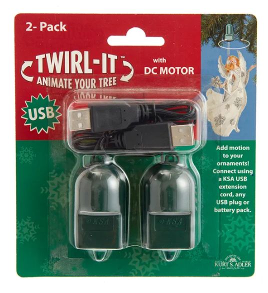 USB Twirl-It™ Ornament Spinner with DC Motor, 2 Pack
