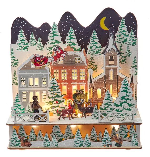 9.8&quot; Battery Operated LED Lighted Christmas Tree Village