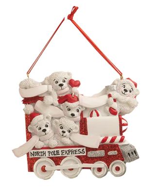 North Pole Express Bear Family Ornament For PersonalizationKU