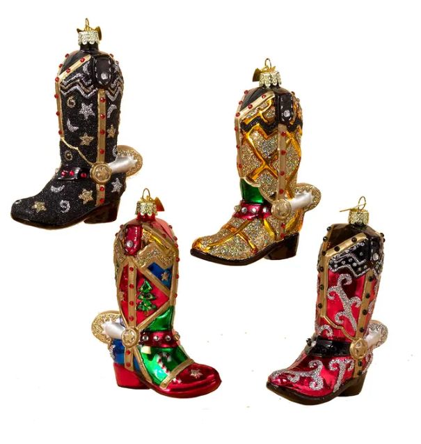 Noble Gems™ Cowboy Boot Glass Ornament, EACH