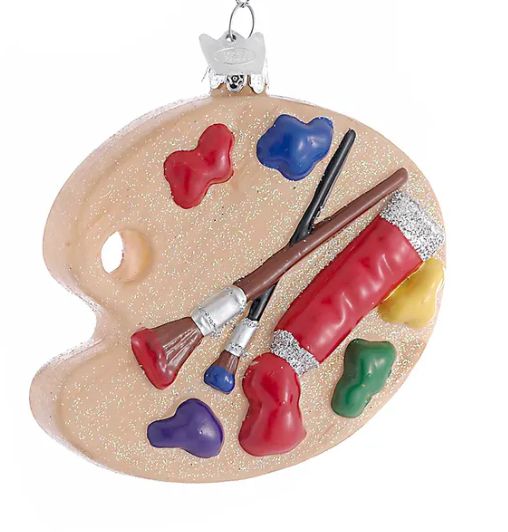 Noble Gems™ Painting Palette Glass Ornament