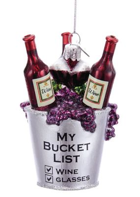 Noble Gems™ Wine Bucket List Glass Ornament