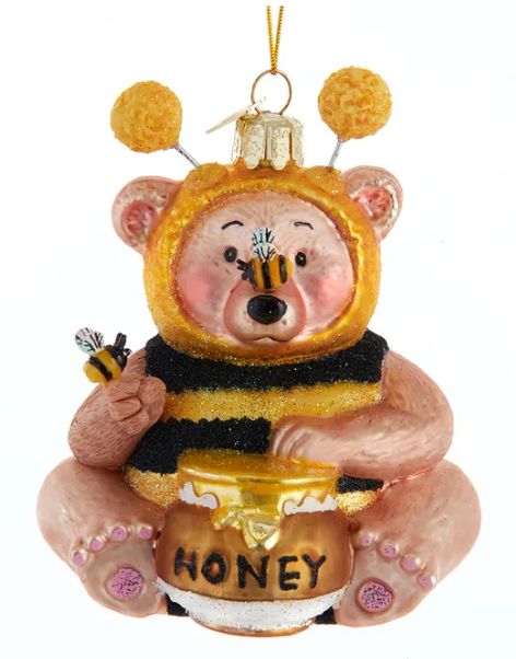 Noble Gems™ Glass Bee Bear Ornament