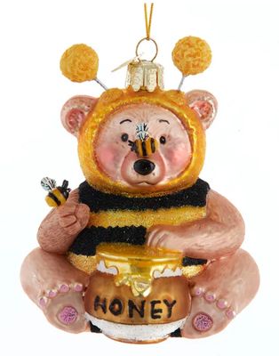 Noble Gems™ Glass Bee Bear Ornament