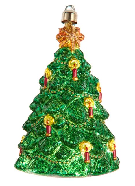 Glass USB Warm White LED Christmas Tree Ornament
