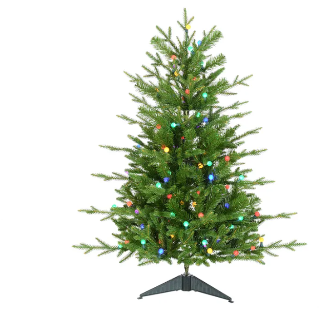3&#39; Pre-Lit Multicolored LED Timberland Tree