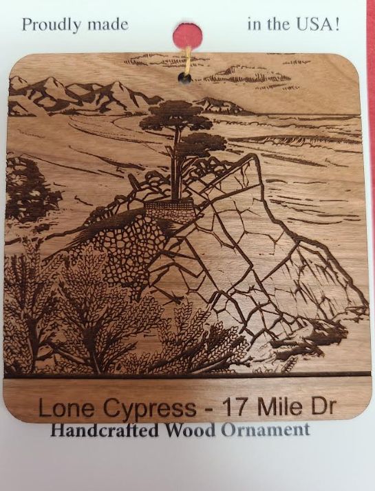 Lone Cypress Wooden Ornament