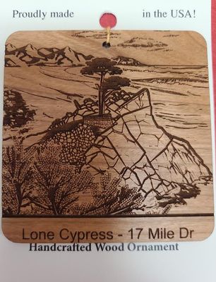 Lone Cypress Wooden Ornament