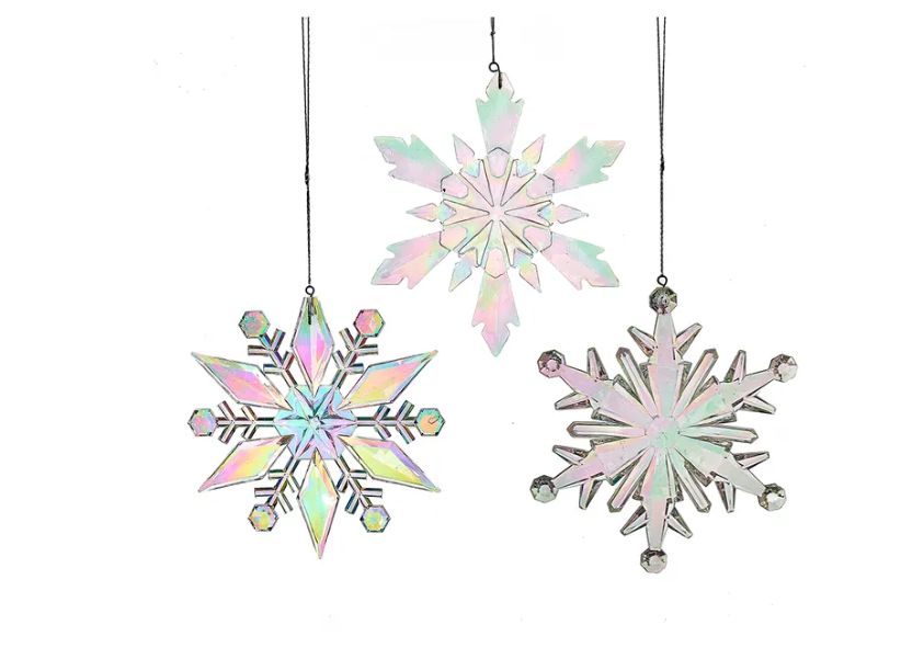 Opalescent Snowflake Ornaments, EACH