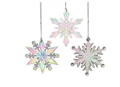 Opalescent Snowflake Ornaments, EACH