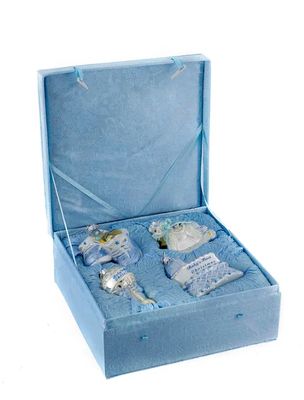 Noble Gems™ Baby Boy Glass Ornament Set, 4-Piece Box Set