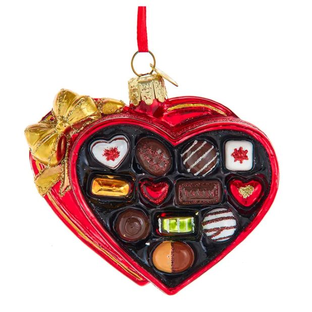 Noble Gems™ Glass Heart Box Of Chocolate Ornament