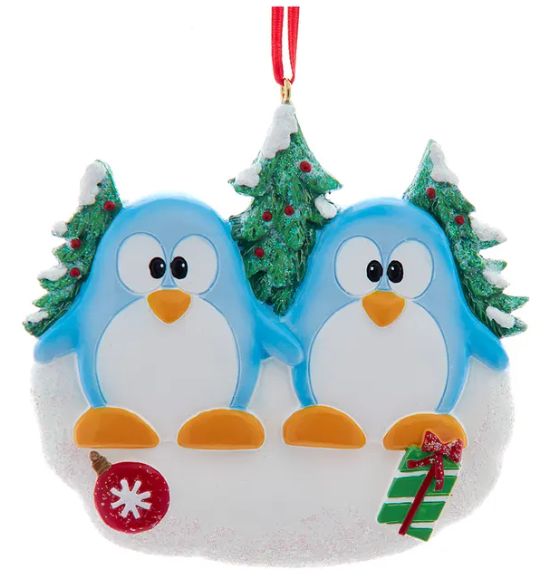 Penguin Family Ornament For Personalization, Size: 2