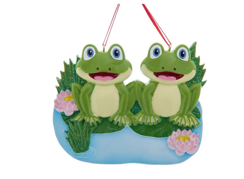 Frog Family Ornament For Personalization, Size: 2