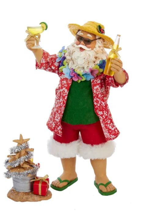 10" Fabriché™ Beach Santa, 2-Piece Set
