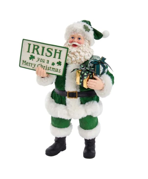 10.5" Fabriché™ Musical Irish Santa