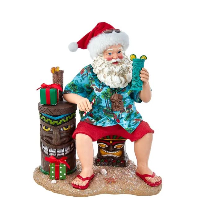 12" Fabriché™ Tiki Beach Santa