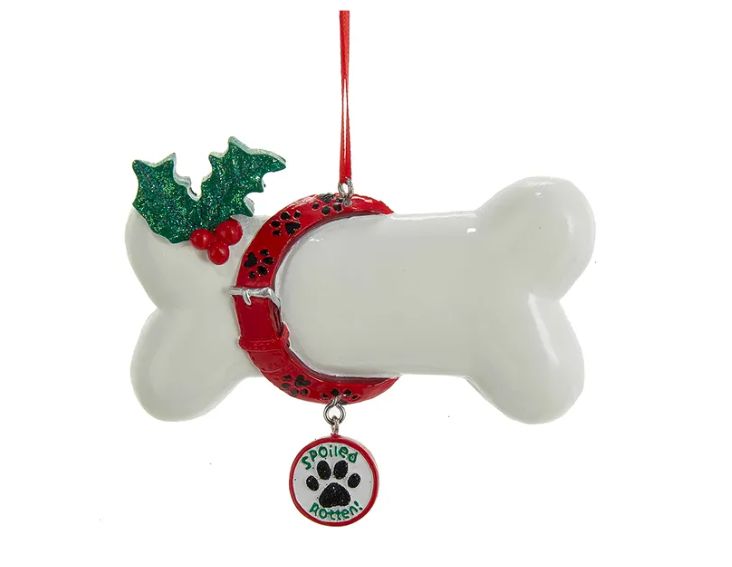 Spoiled Rotten Dog Bone Ornament For Personalization