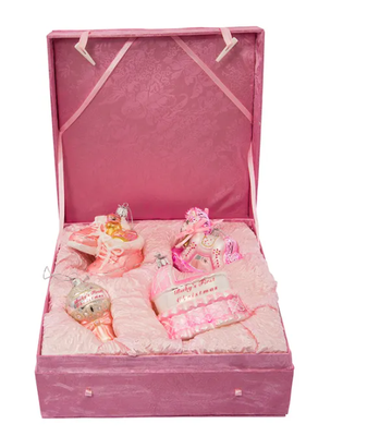 Noble Gems™ Baby Girl Glass Ornament Set, 4-Piece Box Set