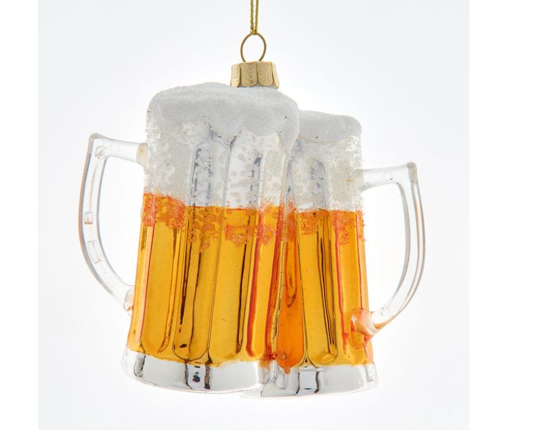 Glass “Cheers“ Beer Mug Ornament