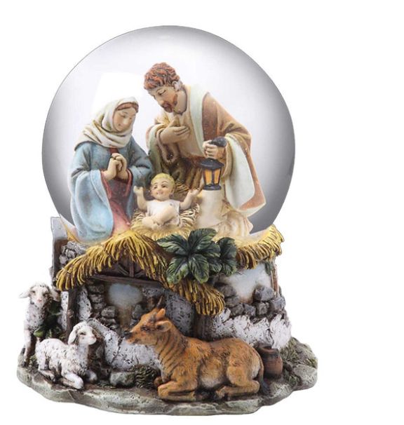 100MM Musical Holy Family Snow Globe