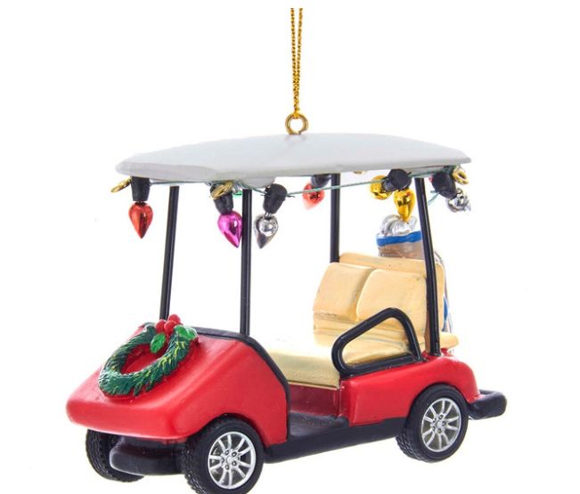 Golf Cart With Wreath Ornament