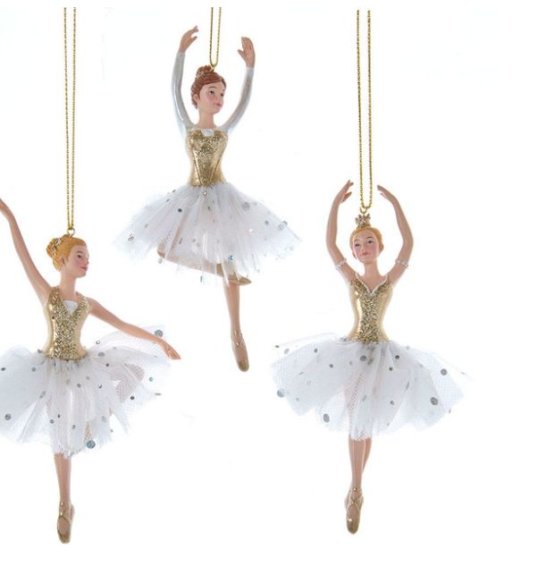 Golden Elegance Ballerina Ornaments, EACH