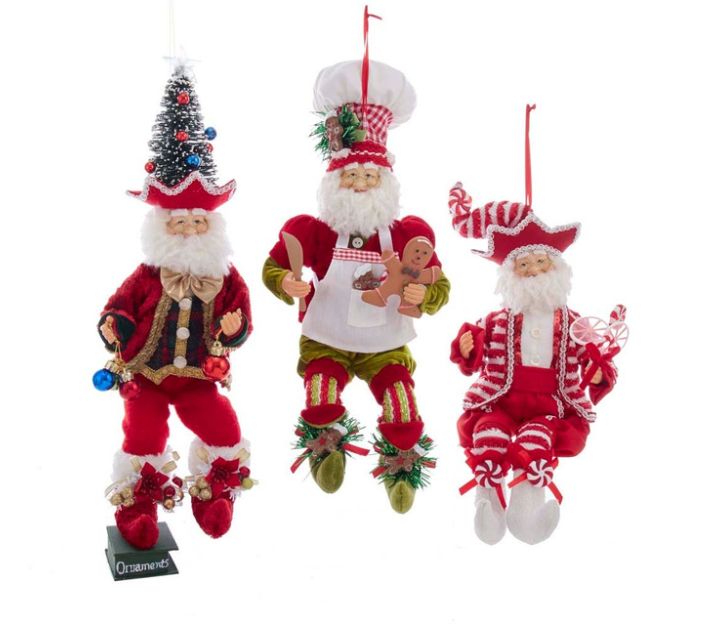 15“ KSA Kringles Elf Ornaments, 3 Assorted
