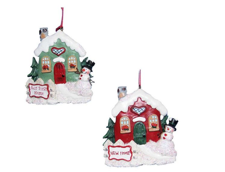 “New Home“ Ornaments For Personalization, 2 Assorted