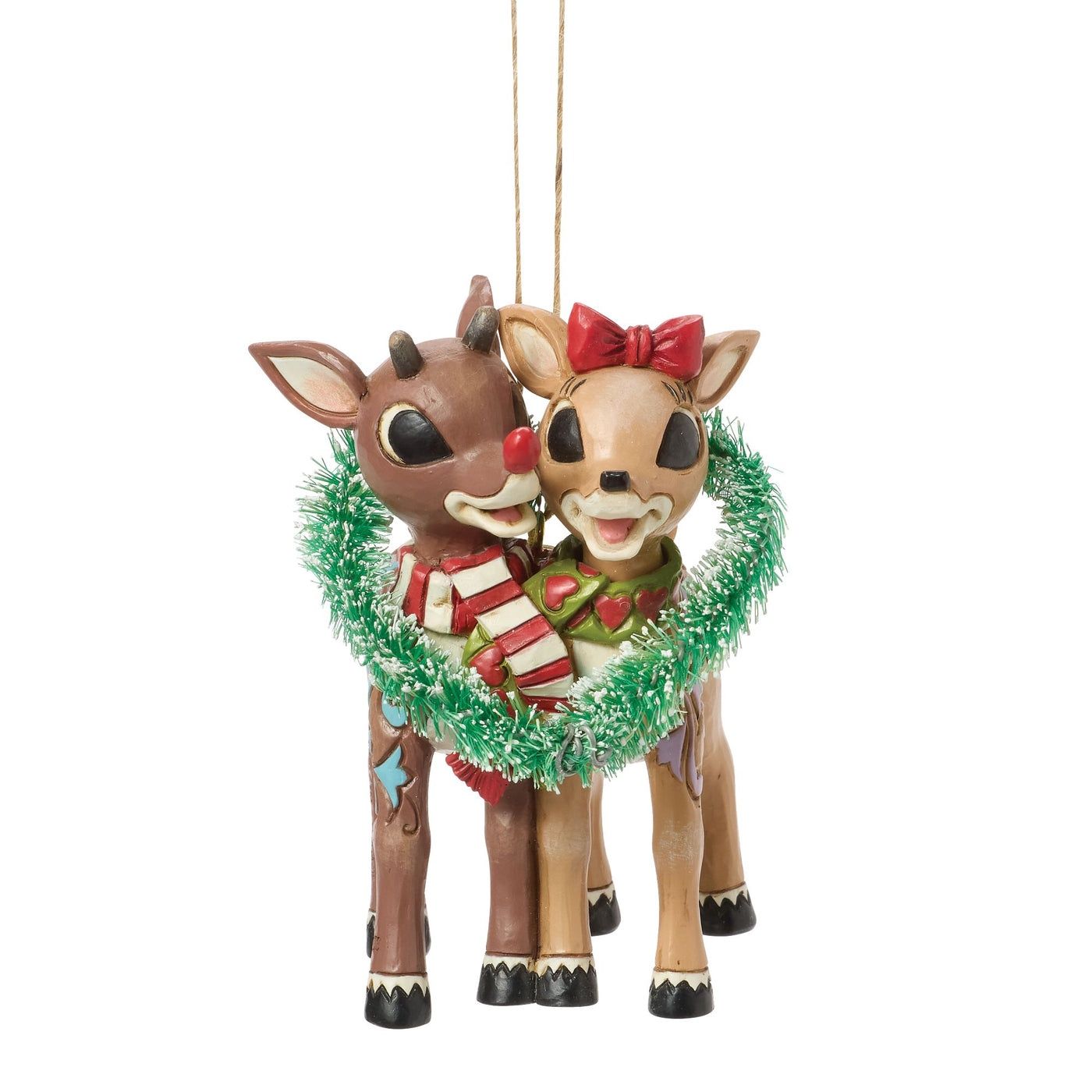 Rudolph &amp; Clarice Heart Hung Ornament