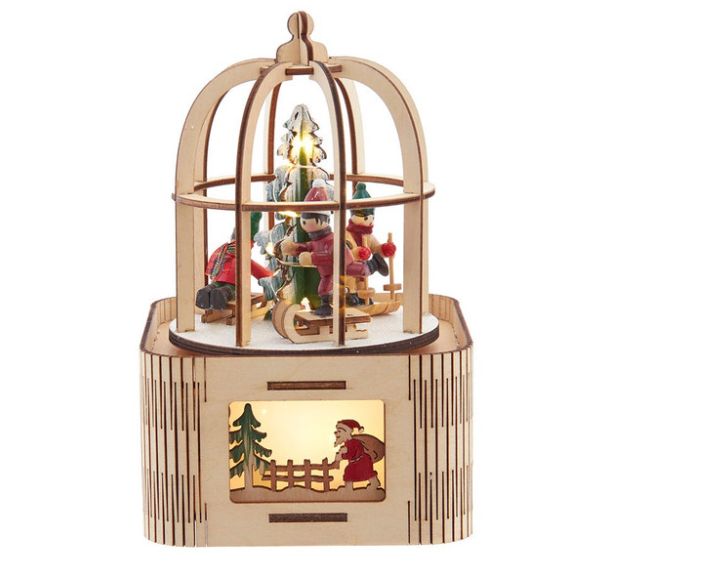 7" Battery Operated LED Lighted Music Box