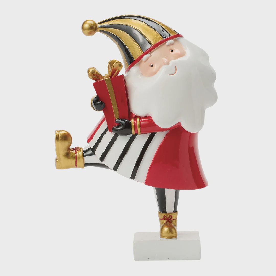 Santa Holding Gift Box Figure