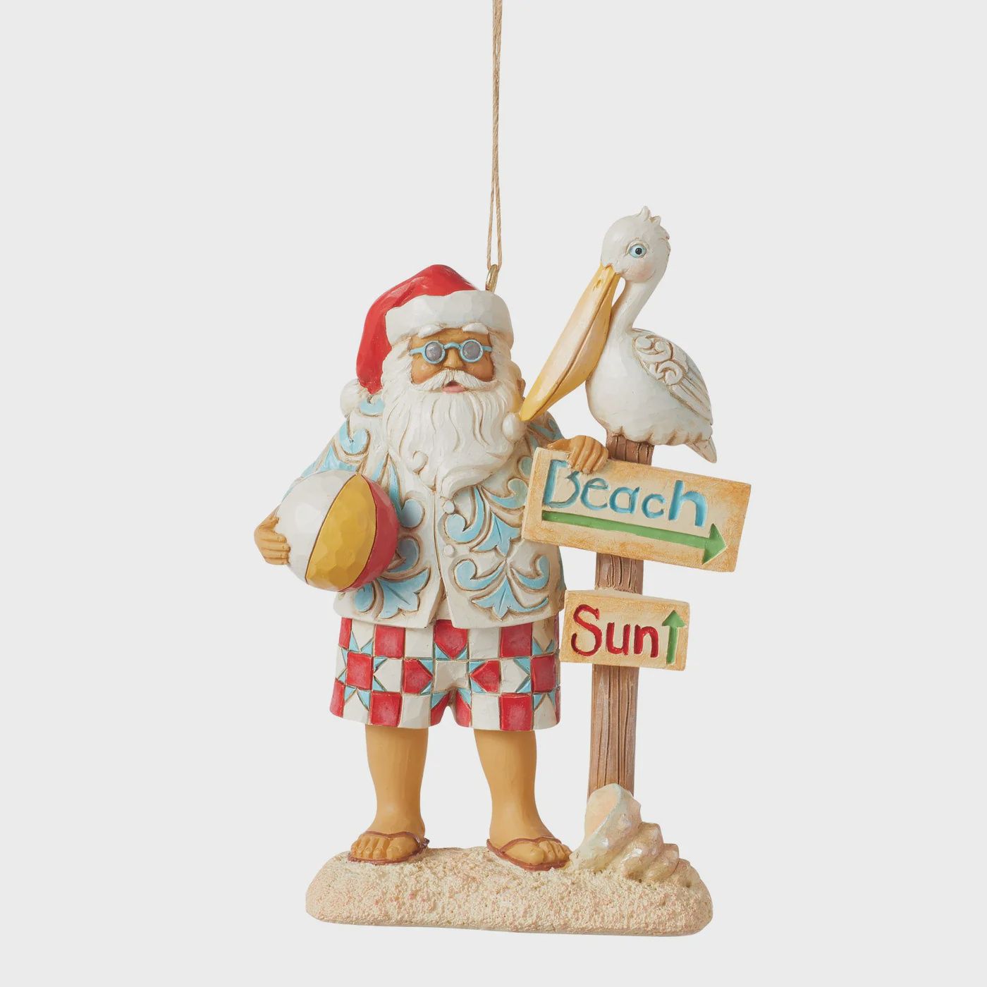Coastal Santa with Sign &amp; Pelican