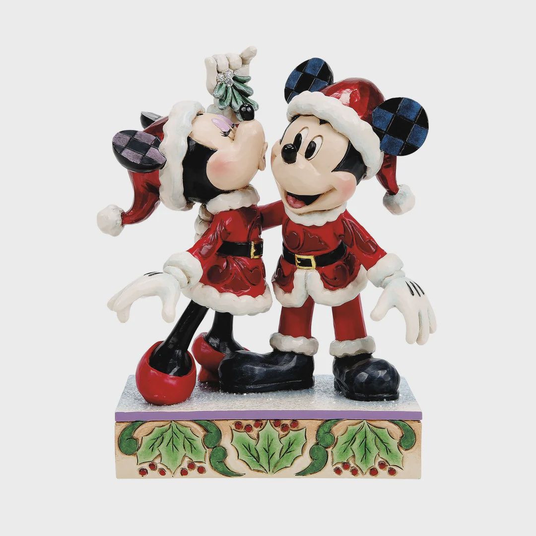 Mickey and Minnie Mistletoe Figurine