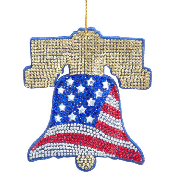 Bedazzled Liberty Bell Ornament