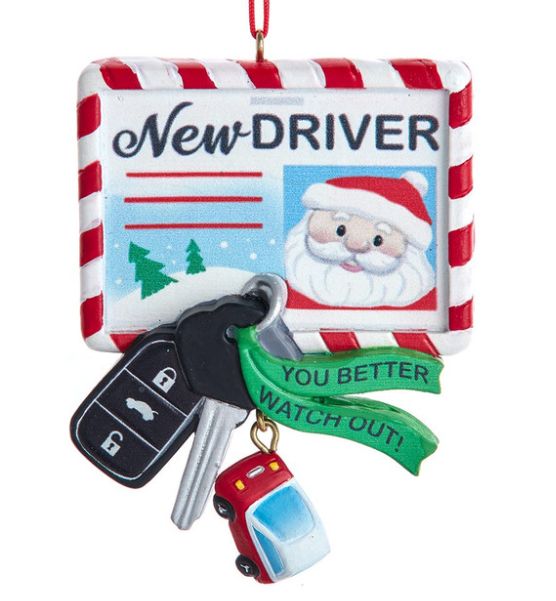 New Driver Santa License Ornament