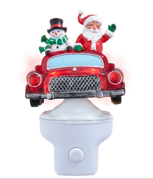Snowman &amp; Santa With Car LED Night Light